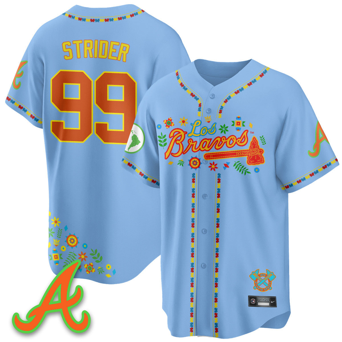 Men's Atlanta Braves 2025 "Los Bravos" Jersey - All Stitched