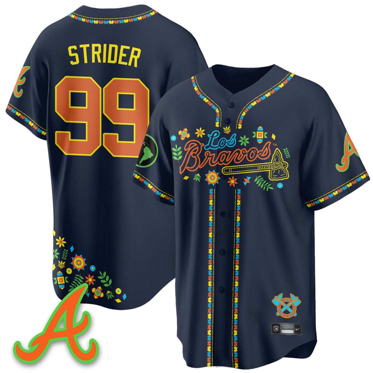 Men's Atlanta Braves 2025 "Los Bravos" Jersey - All Stitched