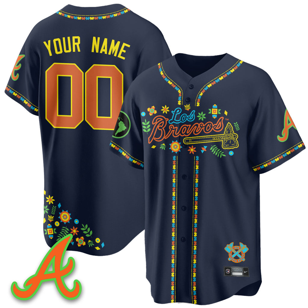 Men's Atlanta Braves 2025 "Los Bravos" Jersey - All Stitched