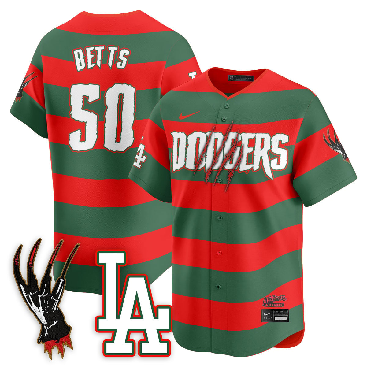 Men's Los Angeles Dodgers "A Nightmare on Elm Street" Jersey - Stitched