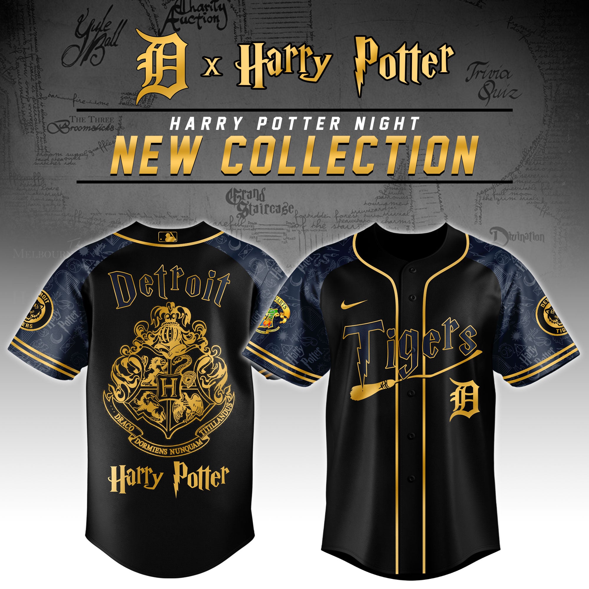 Detroit Tigers x Harry Potter Night Baseball Jersey 