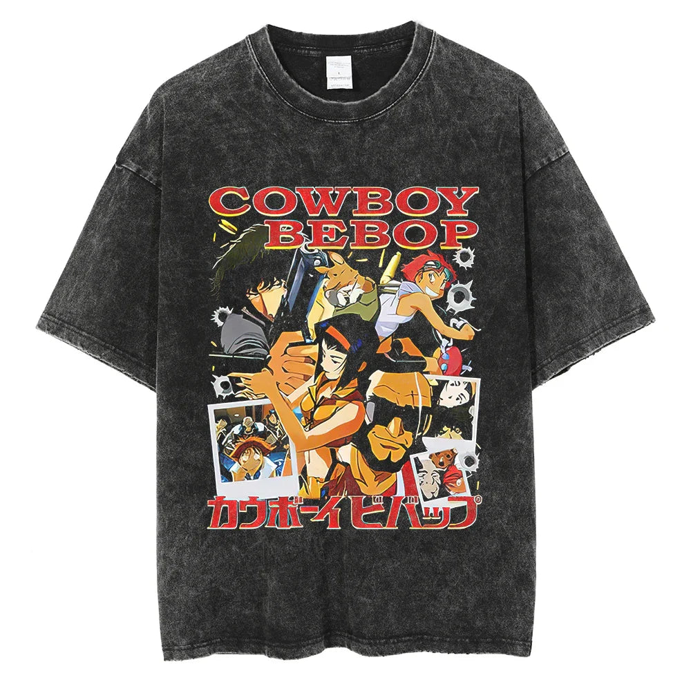 Cowboy Bebop Team's Power Oversized Vintage T-Shirt