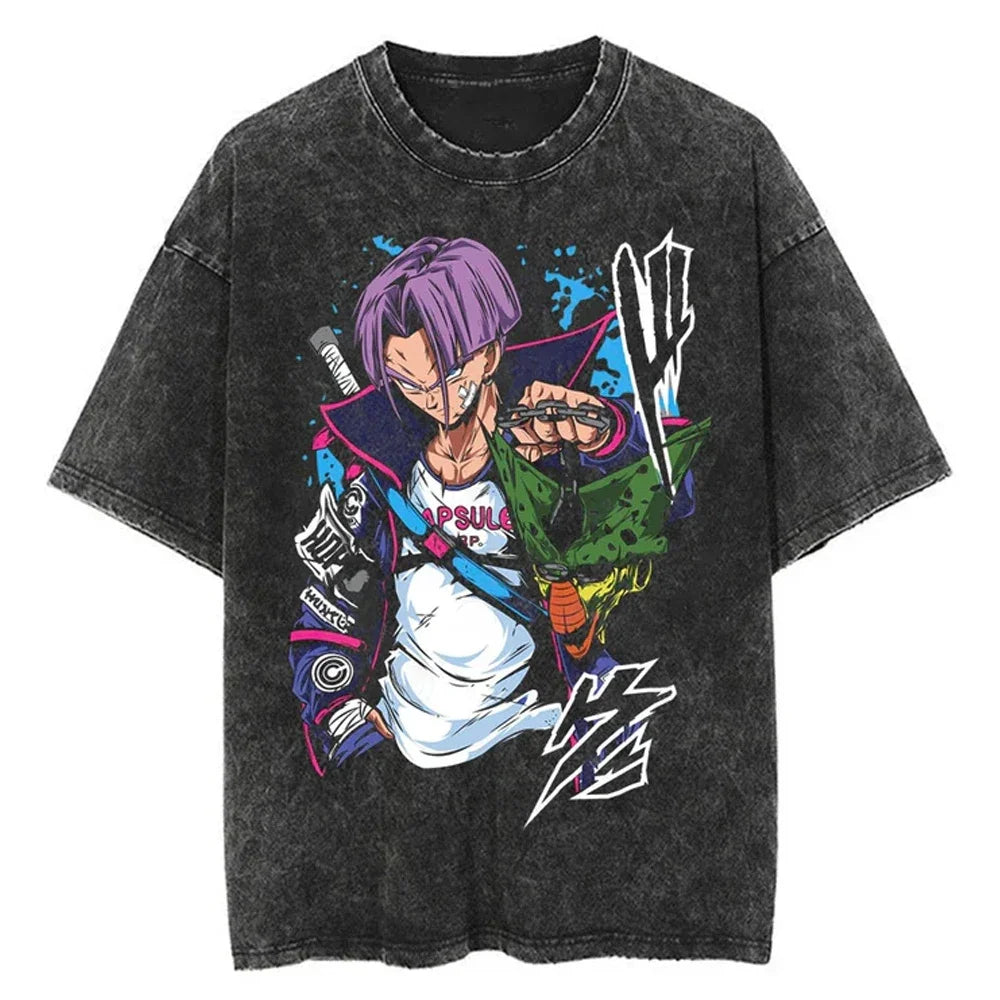 Dragon Ball Trunks Saiyan Swordsman Oversized Vintage T-Shirt