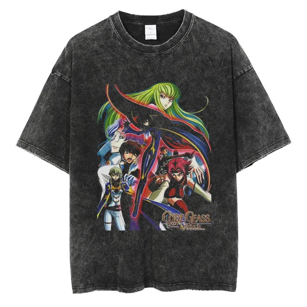 Code Geass Lelouch Zero’s Rebellion Oversized Vintage T-Shirt