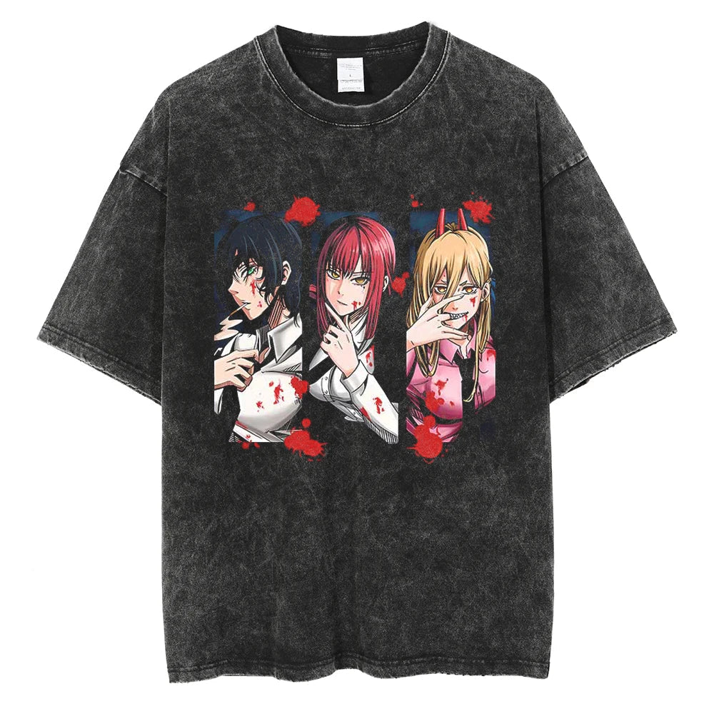 Chainsaw Man Fiery Trio Vintage T-Shirt