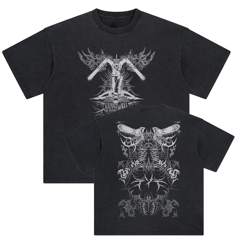 Chainsaw Man Denji's Rage Oversized Vintage Shirt