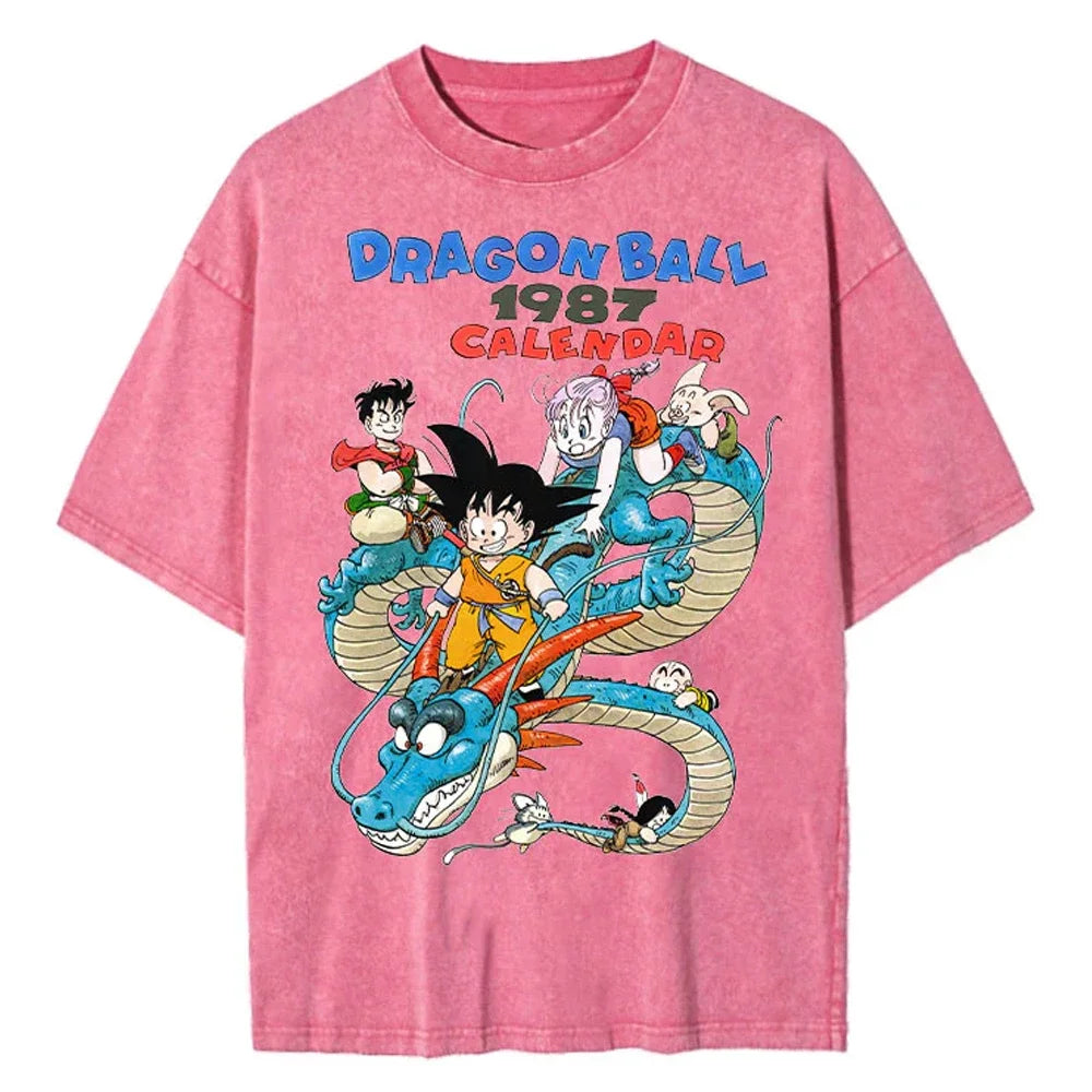 Dragon Ball 1987 Retro Calendar Oversized Vintage T-Shirt