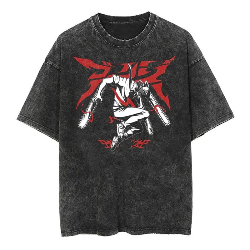 Chainsaw Man Bloody Battle Vintage T-Shirt