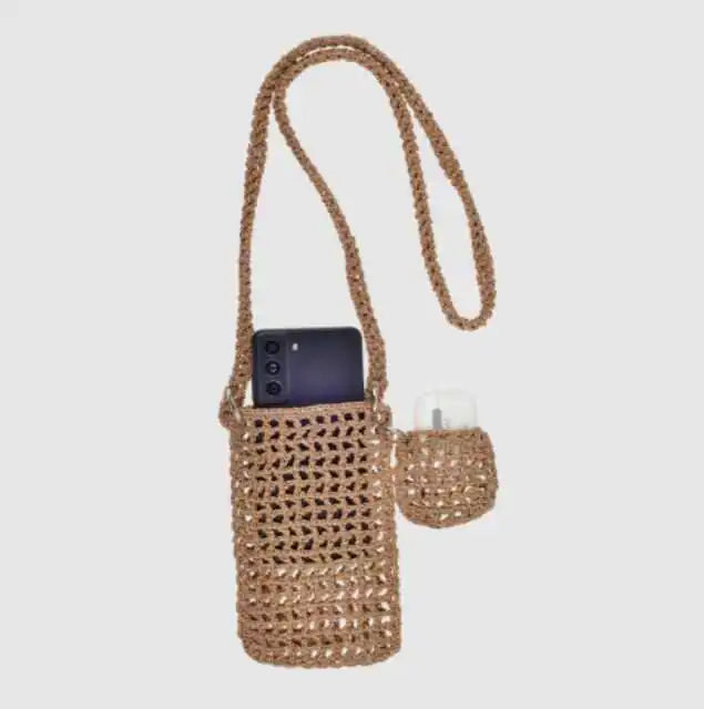 Ixtech Ix-023 Hand Knitted Phone and Headphone Bag Brown