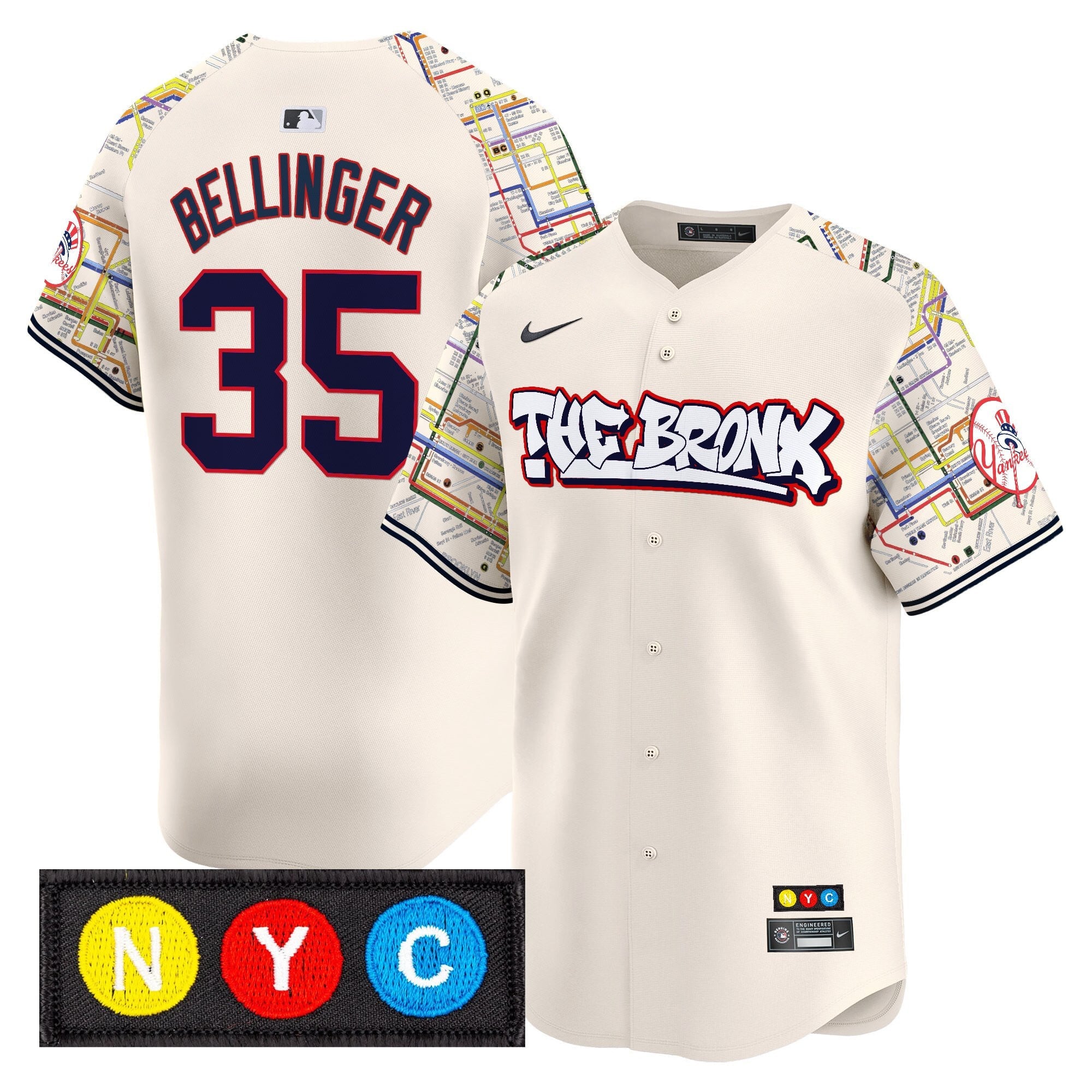 Men's New York Yankees The Bronx Subway Style Vapor Premier Limited Jersey - Stitched