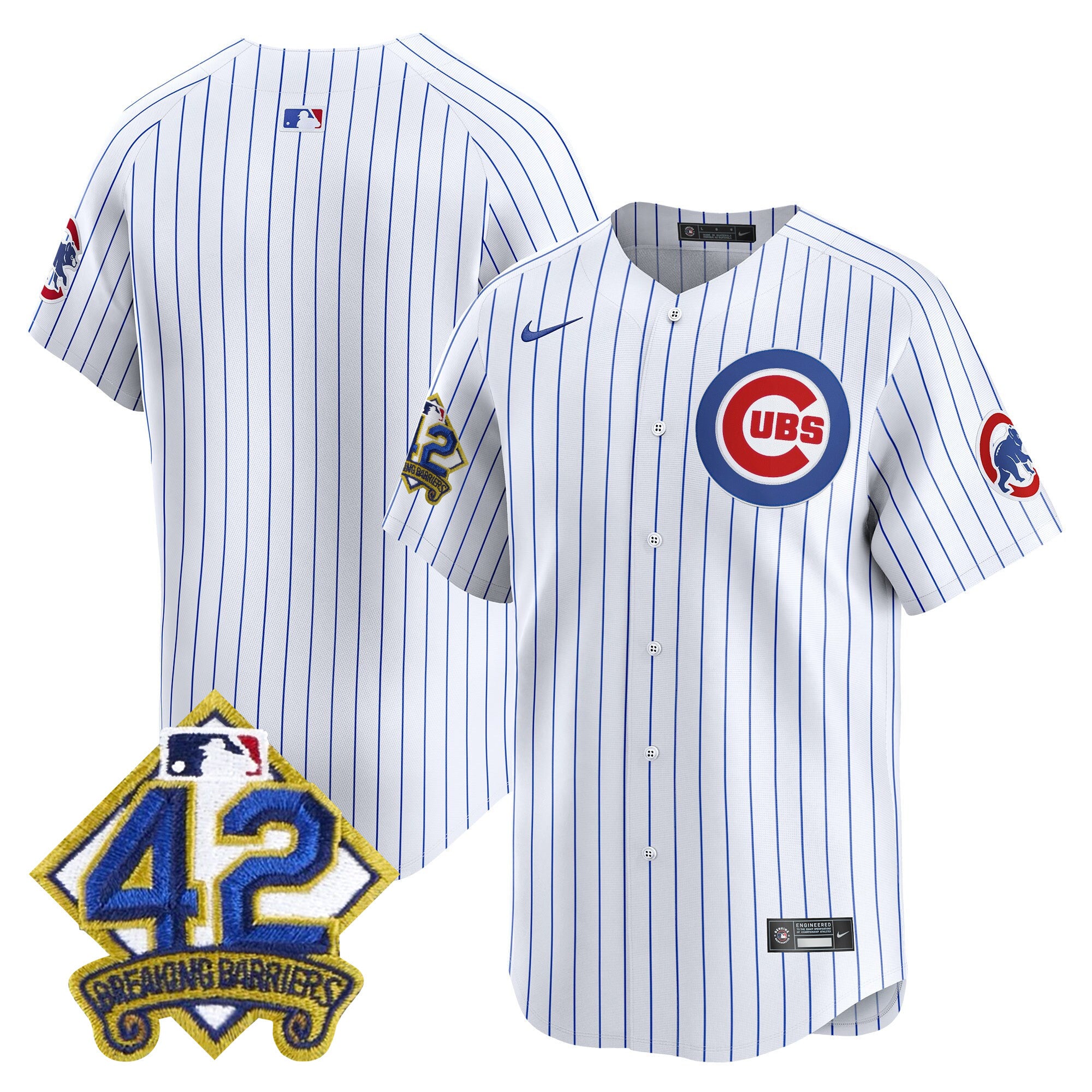 Men's Chicago Cubs 2025 Jackie Robinson Patch Vapor Premier Limited Jersey - All Stitched