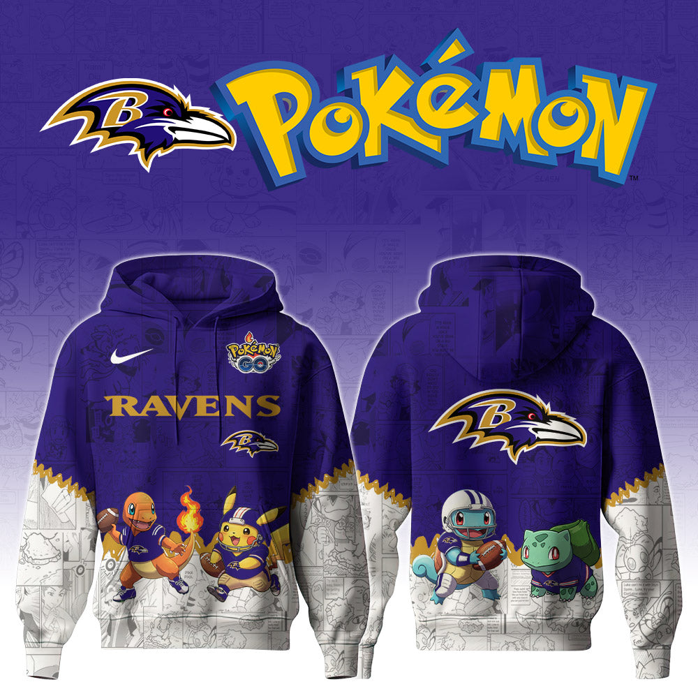 .BAL Ravens Special Pokemon Limited Edition Hoodie